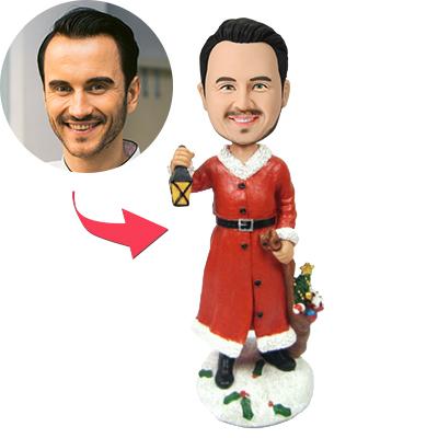 Christmas Gift Male with Lamp Custom Bobblehead With Engraved Text